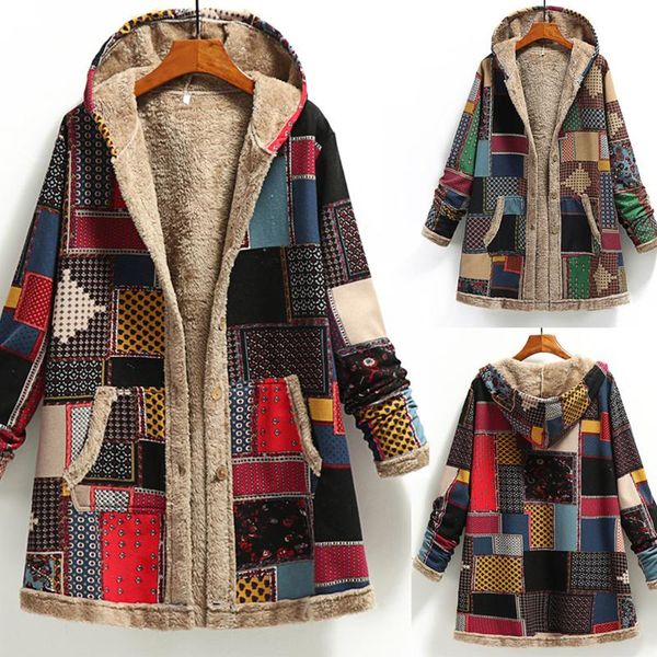 women's wool & blends 2021 winter women hooded coats pocket cashmere thick female jacket retro long sleeve loose cotton linen printed l, Black
women's wool & blends 2021 winter women hooded coats pocket cashmere thick female jacket retro long sleeve loose cotton linen printed l, Black