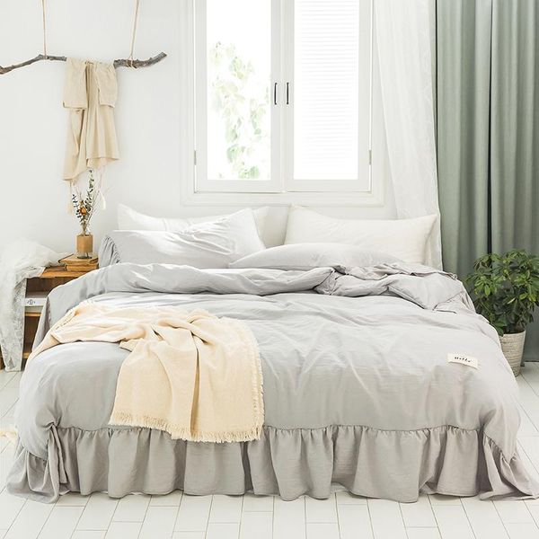 bedding sets yellow white gray blue soft polyester cotton girl set solid color ruffles duvet cover bed linen fitted sheet pillowcases
bedding sets yellow white gray blue soft polyester cotton girl set solid color ruffles duvet cover bed linen fitted sheet pillowcases
