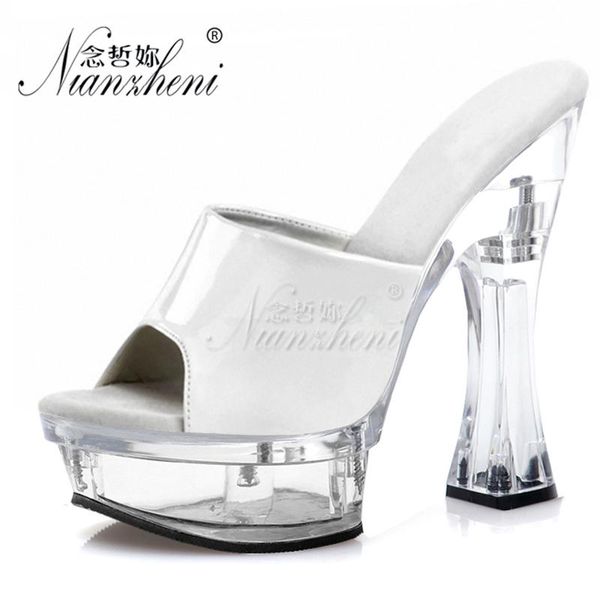 all match 6 inches super high heeled shoes concise black patent leather crystal thick platform 14cm spool heels women's slippers
all match 6 inches super high heeled shoes concise black patent leather crystal thick platform 14cm spool heels women's slippers