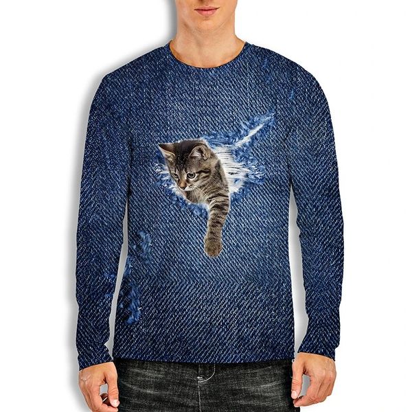 cat on the chest 3d printed t-shirt visual impact party streetwear round neck long sleeve graphic optical illusion plus size printing daily, White;black
cat on the chest 3d printed t-shirt visual impact party streetwear round neck long sleeve graphic optical illusion plus size printing daily, White;black