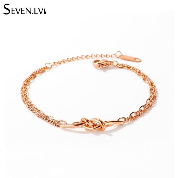 stainless steel creative knot pendant fashion jewelry female bracelet rose gold double chain bracelets gift for women charm, Golden;silver
stainless steel creative knot pendant fashion jewelry female bracelet rose gold double chain bracelets gift for women charm, Golden;silver