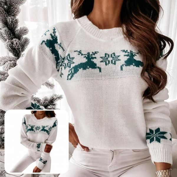 women's sweaters women sweater round neck classic ribbed cuff snowflake print jacquard xmas, White;black
women's sweaters women sweater round neck classic ribbed cuff snowflake print jacquard xmas, White;black