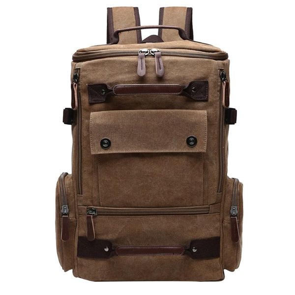 backpack men solid casual travel large capacity handle students multi pocket canvas camping with button zipper closure
backpack men solid casual travel large capacity handle students multi pocket canvas camping with button zipper closure
