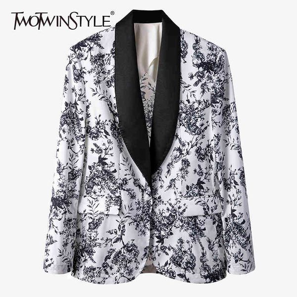 print casual blazer for women notched long sleeve straight vintage blazers female spring fashion clothing 210524, White;black
print casual blazer for women notched long sleeve straight vintage blazers female spring fashion clothing 210524, White;black