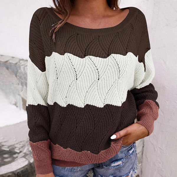 women's sweaters fashion women striped stitching contrast sweater casual long-sleeved knitted pullovers office lady femme, White;black
women's sweaters fashion women striped stitching contrast sweater casual long-sleeved knitted pullovers office lady femme, White;black