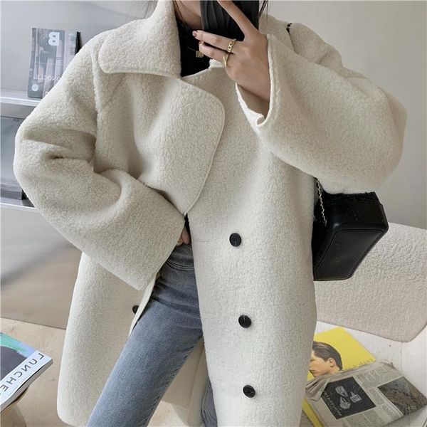 women's fur & faux women casual thick warm woolen lamb coat female autumn winter 2021 imitation velvet long section loose lapel, Black
women's fur & faux women casual thick warm woolen lamb coat female autumn winter 2021 imitation velvet long section loose lapel, Black