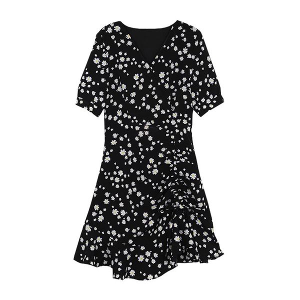 black v neck short sleeve mini dress floral print ruffle summer casual d1842 210514, Black;gray
black v neck short sleeve mini dress floral print ruffle summer casual d1842 210514, Black;gray