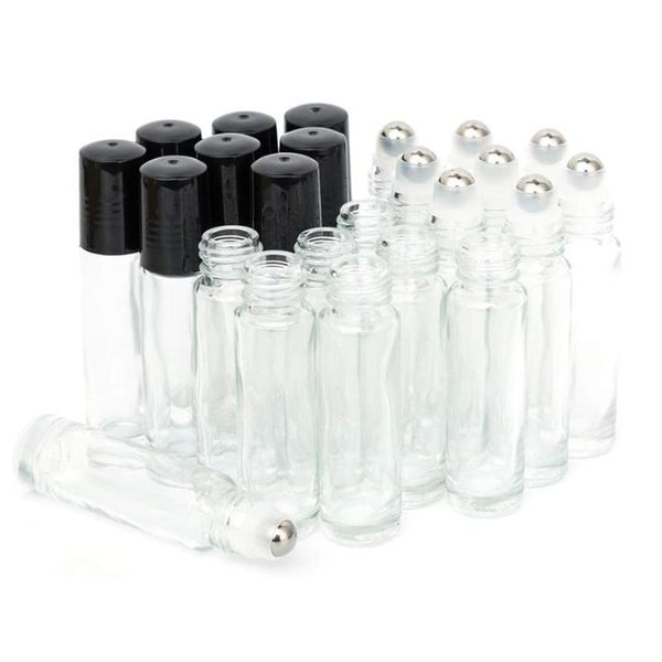 24pcs 10ml glass roller bottles with stainless steel balls empty clear roll on essential oil vials storage & jars
24pcs 10ml glass roller bottles with stainless steel balls empty clear roll on essential oil vials storage & jars