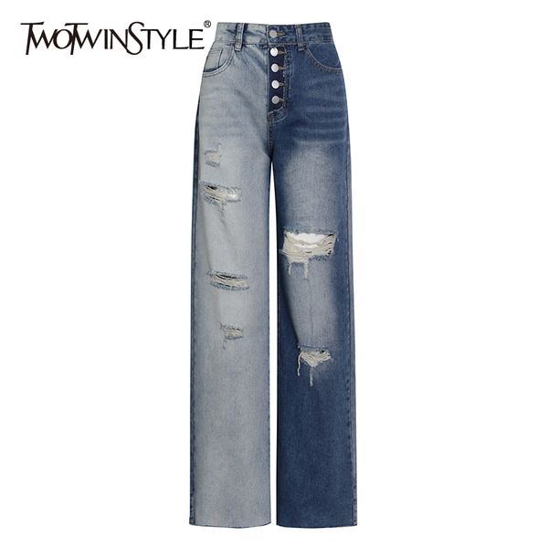 blue patchwork hole denim trousers for women high waist casual loose straight jeans female spring fashion tide 210428
blue patchwork hole denim trousers for women high waist casual loose straight jeans female spring fashion tide 210428
