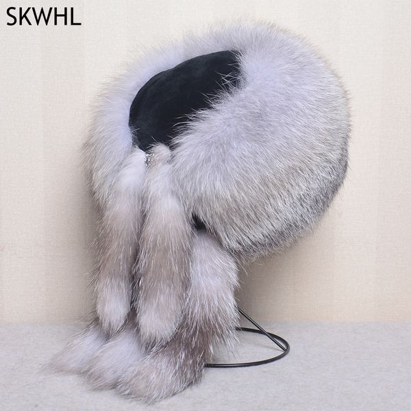 winter women fur cap real genuine natural fox hats headgear russian outdoor girls beanies ladies warm fashion, Silver
winter women fur cap real genuine natural fox hats headgear russian outdoor girls beanies ladies warm fashion, Silver