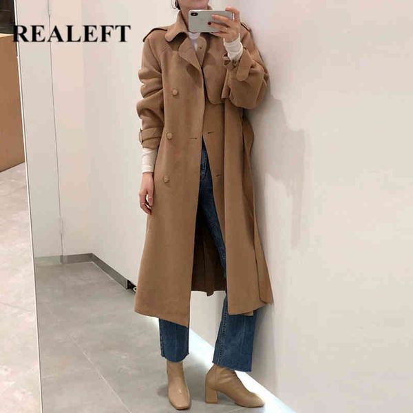 autumn winter women woolen double breasted long coats sashes turn collar minimalist cardigan female outwear 210428, Black
autumn winter women woolen double breasted long coats sashes turn collar minimalist cardigan female outwear 210428, Black