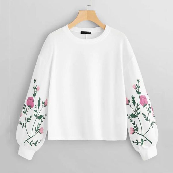 women's hoodies & sweatshirts sweatshirt women o-neck long sleeve botanical floral print pullovers sudaderas para mujer arrival, Black
women's hoodies & sweatshirts sweatshirt women o-neck long sleeve botanical floral print pullovers sudaderas para mujer arrival, Black