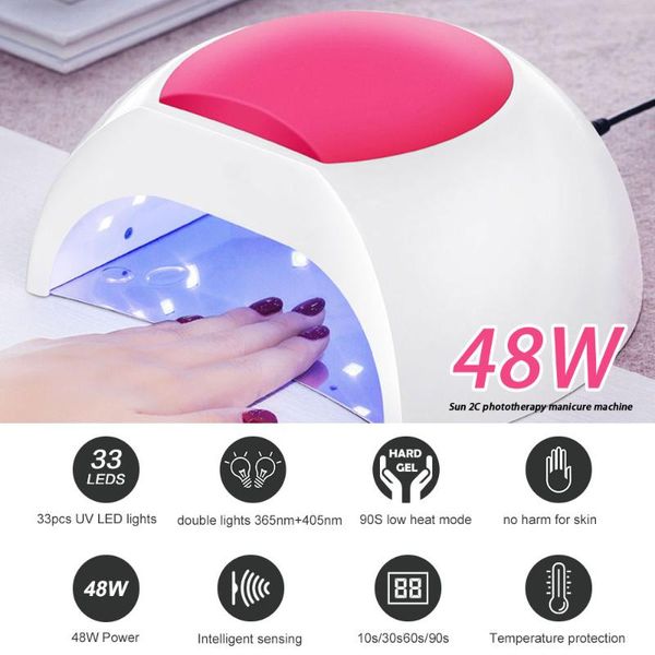 nail dryers sun2c 48w led uv lamp gel polish light quick dying 33leds dryer 10/30/60/90s timer auto sensor manicure tool
nail dryers sun2c 48w led uv lamp gel polish light quick dying 33leds dryer 10/30/60/90s timer auto sensor manicure tool