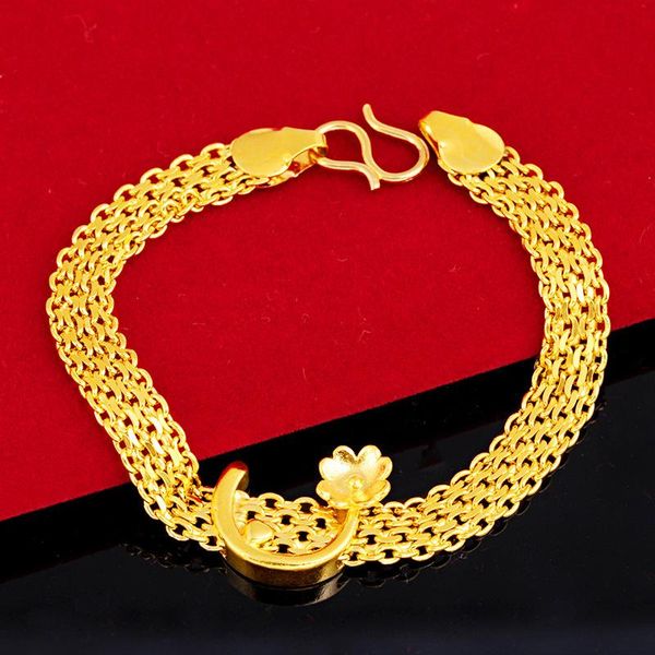 link, chain brass gold plated ladies bracelet vietnam sand 3d rose flower fashion jewelry wedding gifts for women, Black
link, chain brass gold plated ladies bracelet vietnam sand 3d rose flower fashion jewelry wedding gifts for women, Black