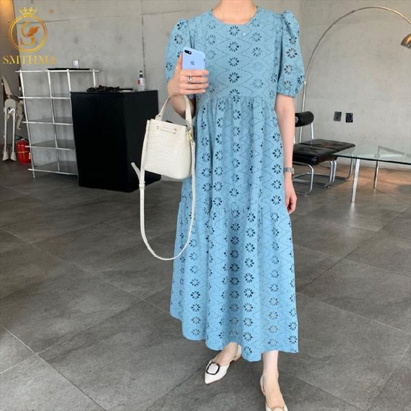 lace hollow out elegant puff women dress short sleeve party casual korea chic loose summer clothes, Black;gray
lace hollow out elegant puff women dress short sleeve party casual korea chic loose summer clothes, Black;gray