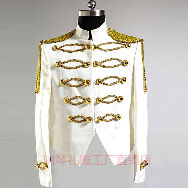 men's suits & blazers 2021 clothing fashion royal gold diamond male tassels formal dress stand collar white suit stage singer costumes, White;black
men's suits & blazers 2021 clothing fashion royal gold diamond male tassels formal dress stand collar white suit stage singer costumes, White;black
