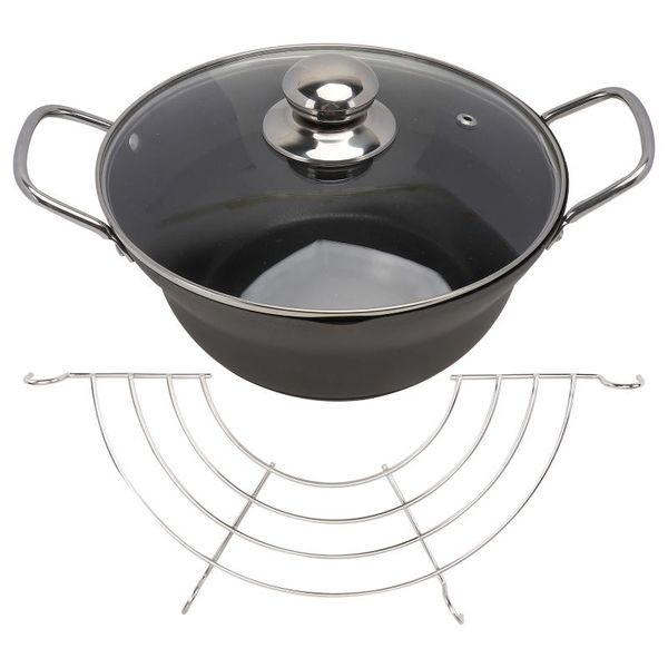 pans 1 set tempura frying pot japanese style deep fryer pan with oil drainer rack
pans 1 set tempura frying pot japanese style deep fryer pan with oil drainer rack