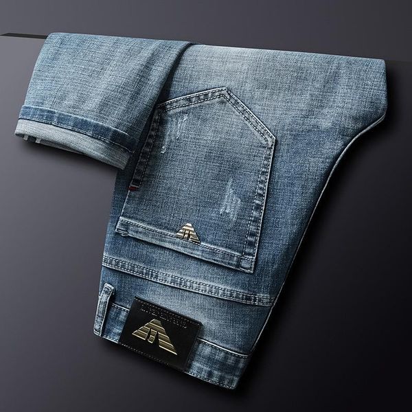 autumn winter cotton men's jeans slim elastic eagle fashion business trousers classic style denim pants male, Blue
autumn winter cotton men's jeans slim elastic eagle fashion business trousers classic style denim pants male, Blue
