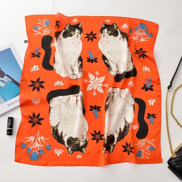 scarves ouoi small scarf women cat square spring summer autumn simulation silk decoration, Blue;gray
scarves ouoi small scarf women cat square spring summer autumn simulation silk decoration, Blue;gray