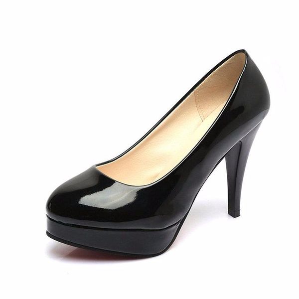 dress shoes fashion patent leather red wedding women round toe super high heels 11cm pumps platform party woman, Black
dress shoes fashion patent leather red wedding women round toe super high heels 11cm pumps platform party woman, Black