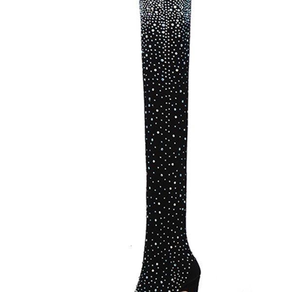 dress shoes runway style crystal stretch women sock boots big size 35-42 high heels over the knee bling thigh high shoes dr0m, Black
dress shoes runway style crystal stretch women sock boots big size 35-42 high heels over the knee bling thigh high shoes dr0m, Black