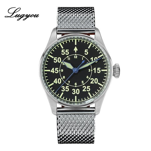 wristwatches lugyou san martin mechanical flieger men watch stainless steel skeleton back waterproof blue hands super luminous leather, Slivery;brown
wristwatches lugyou san martin mechanical flieger men watch stainless steel skeleton back waterproof blue hands super luminous leather, Slivery;brown
