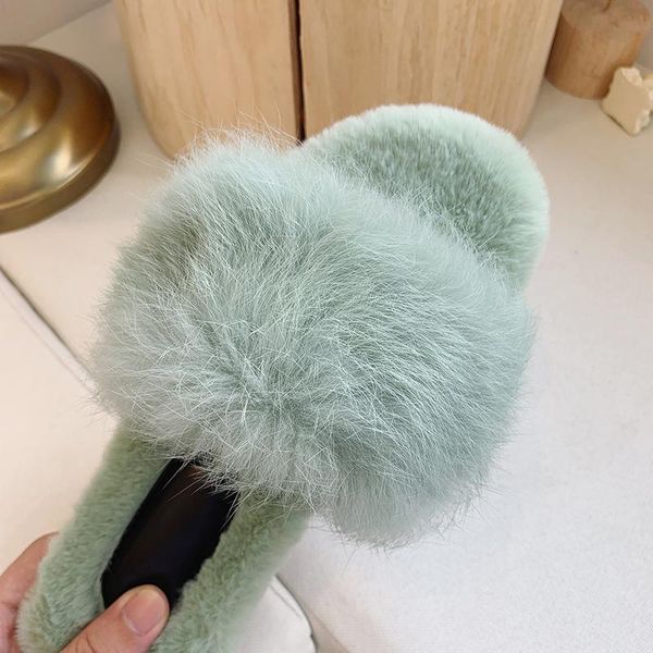 fur slippers women real slides home furry flat sandals female cute fluffy house shoes woman 2021, Black 
fur slippers women real slides home furry flat sandals female cute fluffy house shoes woman 2021, Black