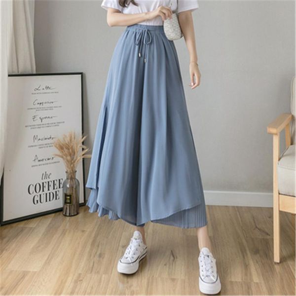 women's pants & capris casual solid color wide leg elastic high-waist pleated loose flowing summer female chiffon trousers zy5529, Black;white
women's pants & capris casual solid color wide leg elastic high-waist pleated loose flowing summer female chiffon trousers zy5529, Black;white