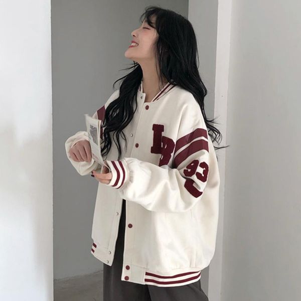 women's jackets harajuku style baseball suit 2021 autumn loose student jacket american fried street, Black;brown
women's jackets harajuku style baseball suit 2021 autumn loose student jacket american fried street, Black;brown