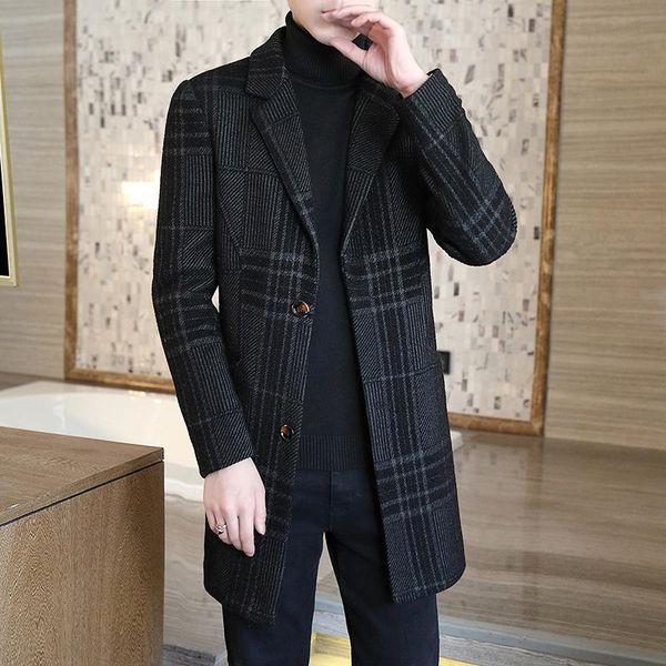 men's wool & blends winter mens woolen coat slim fit overcoat plus cotton thick warm windbreaker cold autumn streetwear stripe mid-leng, Black
men's wool & blends winter mens woolen coat slim fit overcoat plus cotton thick warm windbreaker cold autumn streetwear stripe mid-leng, Black