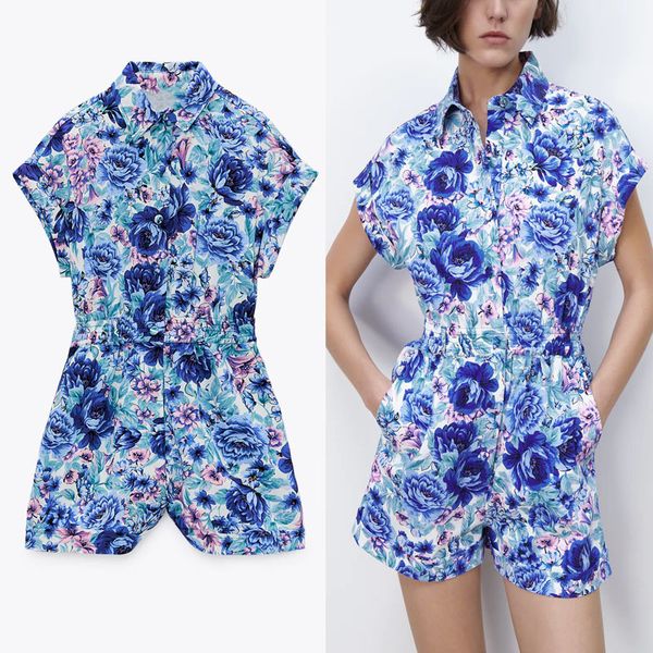 jumpsuits za blue floral print summer jumpsuit women short sleeve elastic waist jumpsuits woman back patch pockets vintage rompers, Black;white
jumpsuits za blue floral print summer jumpsuit women short sleeve elastic waist jumpsuits woman back patch pockets vintage rompers, Black;white