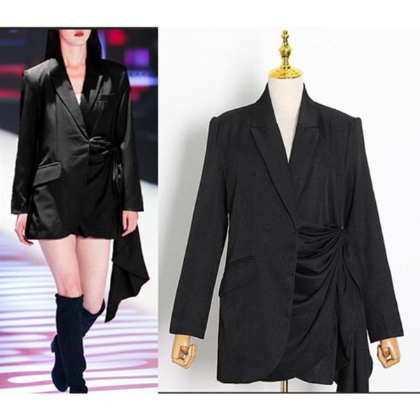 women's suits & blazers 2021 autumn est irregular jackets women fashion side pleated long blazer black red high street outwear, White;black
women's suits & blazers 2021 autumn est irregular jackets women fashion side pleated long blazer black red high street outwear, White;black
