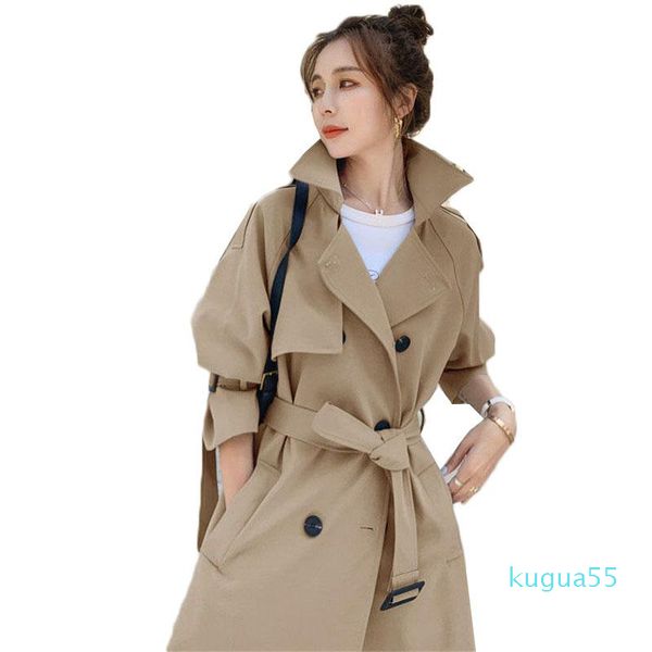 women's trench coats coat spring autumn style korean loose fashion mid-length windbreaker with belt elegant khaki overcoat 630, Tan;black
women's trench coats coat spring autumn style korean loose fashion mid-length windbreaker with belt elegant khaki overcoat 630, Tan;black