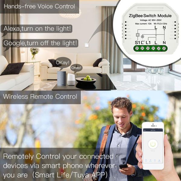 smart home control 1/2/3pcs tuya zigbee 3.0 light switch module life/tuya remote work with alexa google
smart home control 1/2/3pcs tuya zigbee 3.0 light switch module life/tuya remote work with alexa google