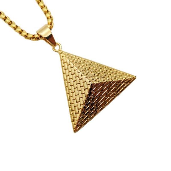 gold color solid triangular pyramid pendant necklace stainless steel fashion egyptian men jewelry necklaces, Silver
gold color solid triangular pyramid pendant necklace stainless steel fashion egyptian men jewelry necklaces, Silver