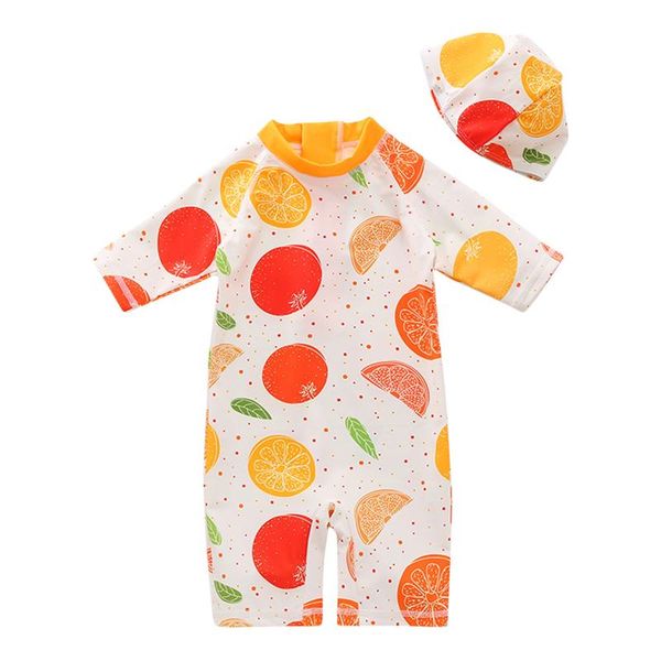 children's swimsuit set fruit print zipper playsuit and cap two-piece suit for vacation swimming beach one-pieces, Black
children's swimsuit set fruit print zipper playsuit and cap two-piece suit for vacation swimming beach one-pieces, Black