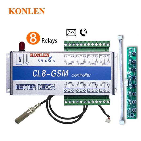 smart home control konlen 8 relay gsm controller appliance cl8-gsm power switch remote sms temperature sensor door lock opener
smart home control konlen 8 relay gsm controller appliance cl8-gsm power switch remote sms temperature sensor door lock opener