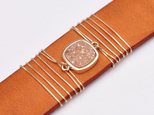 tennis natural fashion cute beige turquoise diy handcraft leather bracelet cuff wristband light brown, Golden;silver
tennis natural fashion cute beige turquoise diy handcraft leather bracelet cuff wristband light brown, Golden;silver