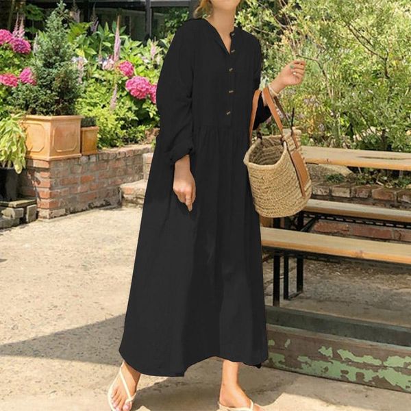 office lady work cotton dress 2021 fashion autumn zanzea women casual long shirt pocket maxi vestidos party robe femme 5xl dresses, Black;gray
office lady work cotton dress 2021 fashion autumn zanzea women casual long shirt pocket maxi vestidos party robe femme 5xl dresses, Black;gray