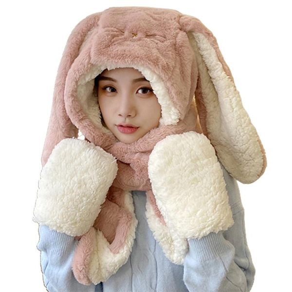 berets x5xe lovely long-eared hat thick scarf winter warm plush hoodie gloves pocket earflap costume gift for teenagers, Blue;gray
berets x5xe lovely long-eared hat thick scarf winter warm plush hoodie gloves pocket earflap costume gift for teenagers, Blue;gray