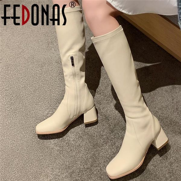 boots fedonas concise casual women knee high genuine leather 2021 autumn winter basic classic heels shoes woman side zipper, Black
boots fedonas concise casual women knee high genuine leather 2021 autumn winter basic classic heels shoes woman side zipper, Black
