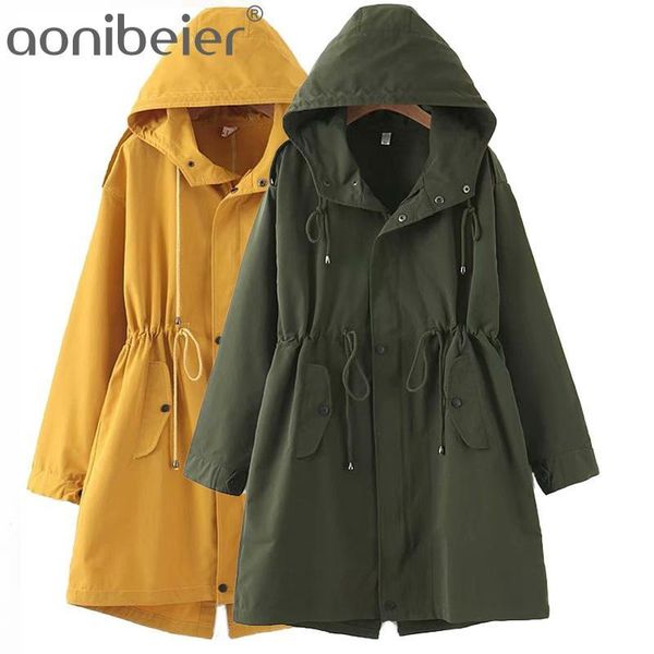 women's trench coats aonibeier autumn drop shoulder hooded coat drawcord waist casual loose woman long zipper jacket female green yello, Tan;black
women's trench coats aonibeier autumn drop shoulder hooded coat drawcord waist casual loose woman long zipper jacket female green yello, Tan;black