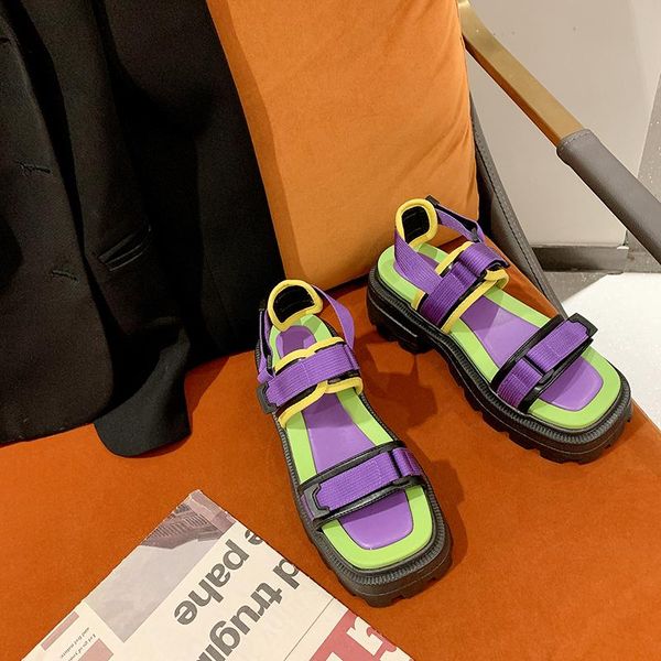 sandals 2021 women's platform summer fashion mix color square toe thick bottom shoes woman non slip chunky sandalias female, Black
sandals 2021 women's platform summer fashion mix color square toe thick bottom shoes woman non slip chunky sandalias female, Black