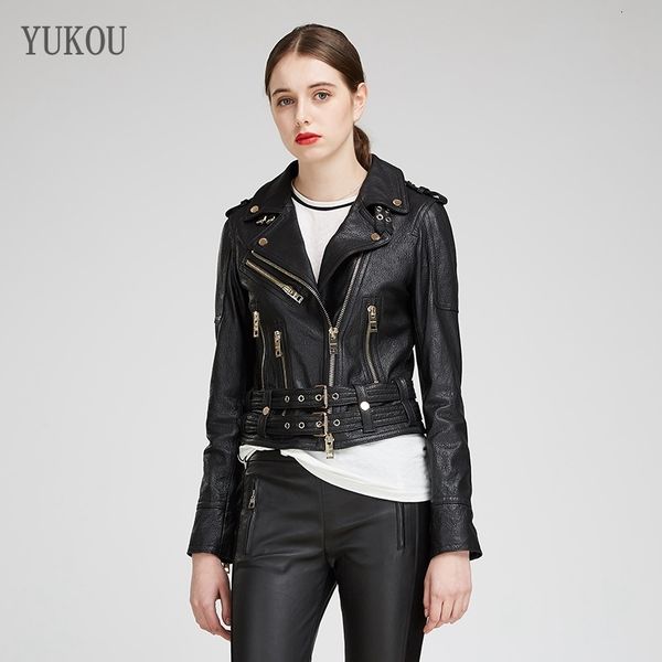 women's jackets jackets yukou woman coat fashion female motorcycle clothing real sheepskin leather short 3 c 189r, Black;brown
women's jackets jackets yukou woman coat fashion female motorcycle clothing real sheepskin leather short 3 c 189r, Black;brown