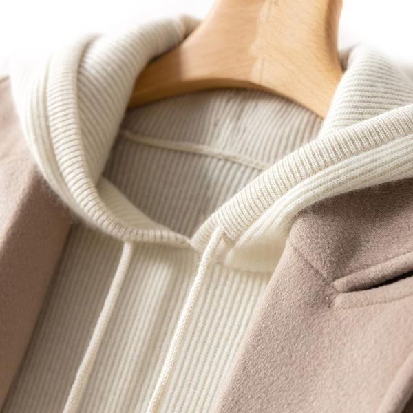 women's knits & tees autumn and winter hooded cashmere sweater pullover loose short wool lazy knitted bottomed hoodie, White
women's knits & tees autumn and winter hooded cashmere sweater pullover loose short wool lazy knitted bottomed hoodie, White