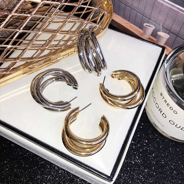 fashion version simple irregular earrings women's metal multi-layer circle earrings fashion temperament net red new, Silver
fashion version simple irregular earrings women's metal multi-layer circle earrings fashion temperament net red new, Silver