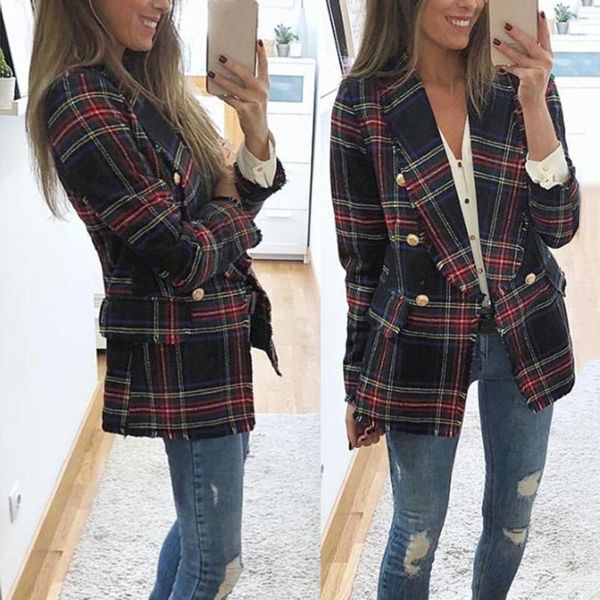 office lady double side woolen cardigan plaid double-breasted blazer jacket coat autumn fashion jackets work suit women's suits & blaze, White;black
office lady double side woolen cardigan plaid double-breasted blazer jacket coat autumn fashion jackets work suit women's suits & blaze, White;black