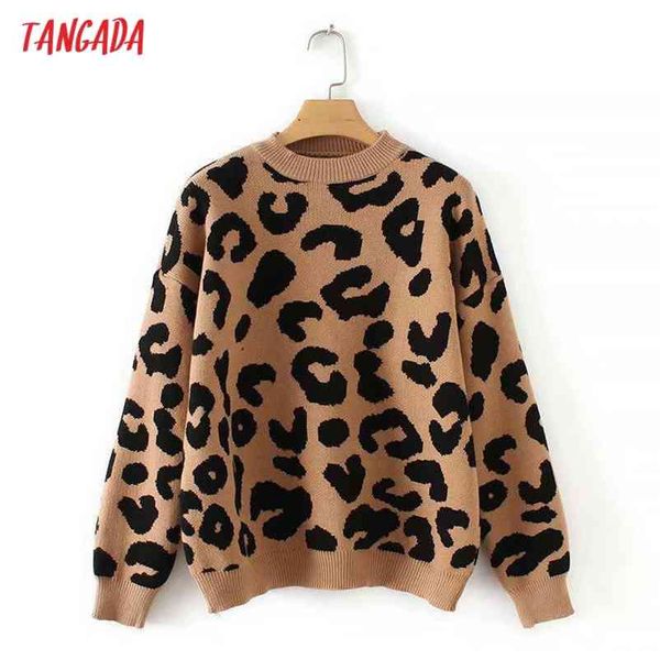 tangada women leopard knitted sweater winter animal print thick long sleeve female pullovers casual 2x05 210830, White;black
tangada women leopard knitted sweater winter animal print thick long sleeve female pullovers casual 2x05 210830, White;black
