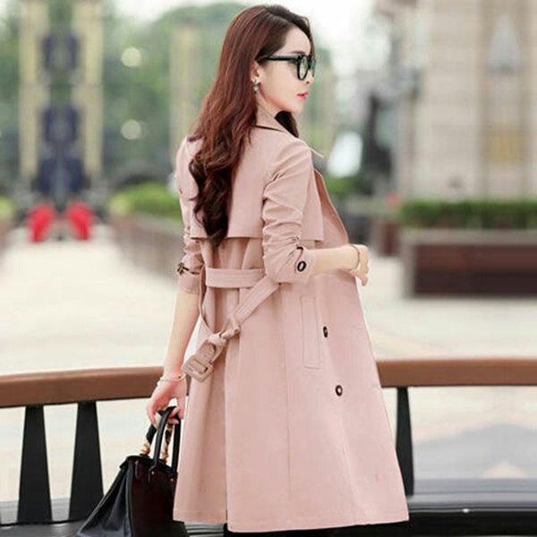 women's trench coats spring autumn long sleeve turn-down collar women coat fashion medium length solid color an906, Tan;black
women's trench coats spring autumn long sleeve turn-down collar women coat fashion medium length solid color an906, Tan;black