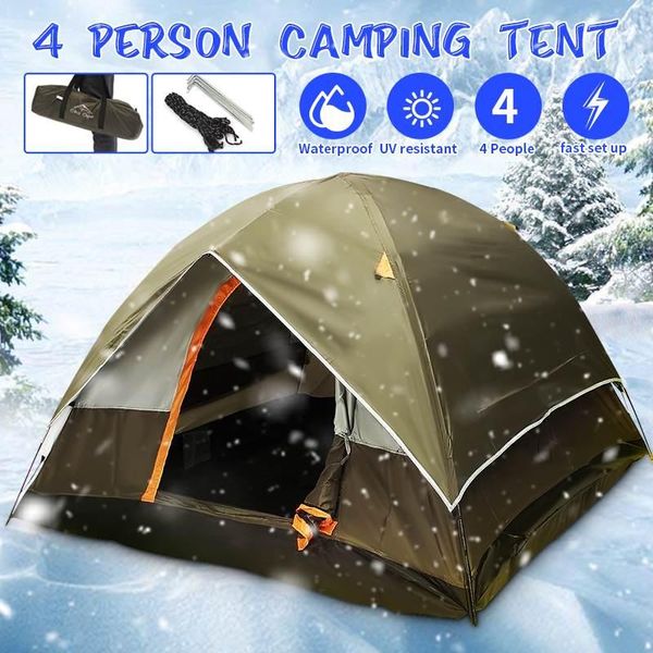 tents and shelters four seasons 3-4 person windbreak camping tent dual layer waterproof open anti uv tourist for outdoor hiking beach travel 
tents and shelters four seasons 3-4 person windbreak camping tent dual layer waterproof open anti uv tourist for outdoor hiking beach travel